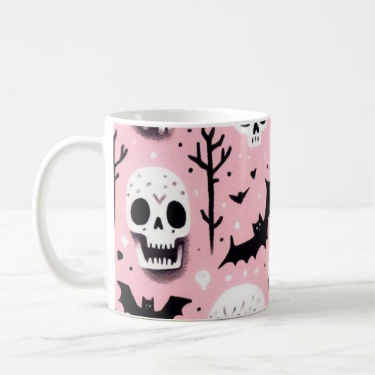 Ghost roze Helloween Wrapping Papier Bladen Koffiemok (Links)