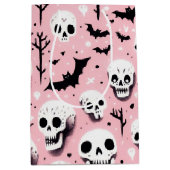 Ghost roze Helloween Wrapping Papier Bladen Medium Cadeauzakje (Voorkant)