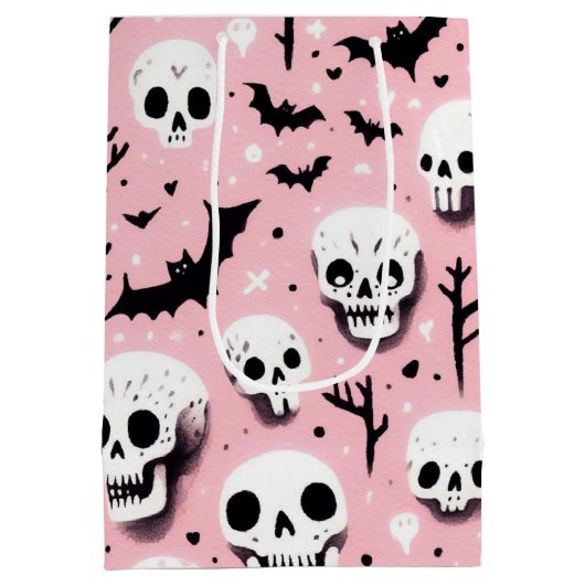Ghost roze Helloween Wrapping Papier Bladen Medium Cadeauzakje (Achterkant)