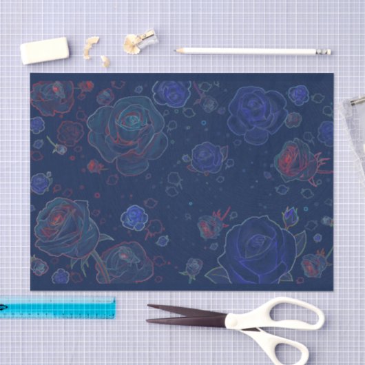 Ghost Rozen Sapphire Blue Tissue Paper Tissuepapier (Craft)