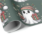 Ghost Santa Kerstvakantie Kerstmis Halloween Ghost Cadeaupapier (Rol Hoek)