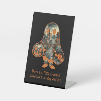 Ghost Sarcasme Grappig Halloween Decor Reclamebord Met Voetstuk