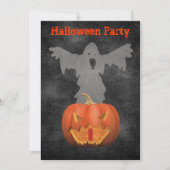 Ghost Scary Jack O Lantern Halloween Invite Kaart (Voorkant)