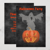 Ghost Scary Jack O Lantern Halloween Invite Kaart (Voorkant / Achterkant)
