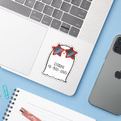 Ghost Schattige Halloween Art Herfst Herfst Seizoe Sticker (Laptop met iPhone)