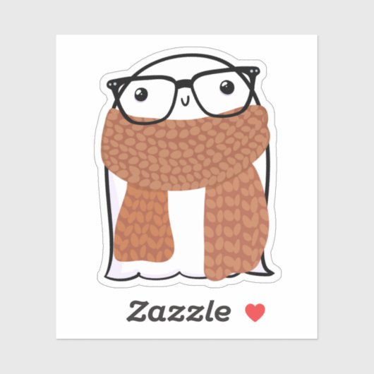 Ghost Schattige Halloween Art Herfst Herfst Seizoe Sticker (Vel)