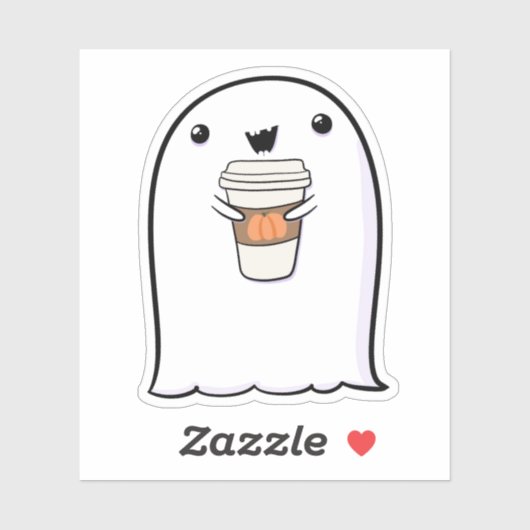 Ghost Schattige Halloween Art Herfst Herfst Seizoe Sticker (Vel)