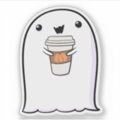 Ghost Schattige Halloween Art Herfst Herfst Seizoe Sticker (Voorkant)