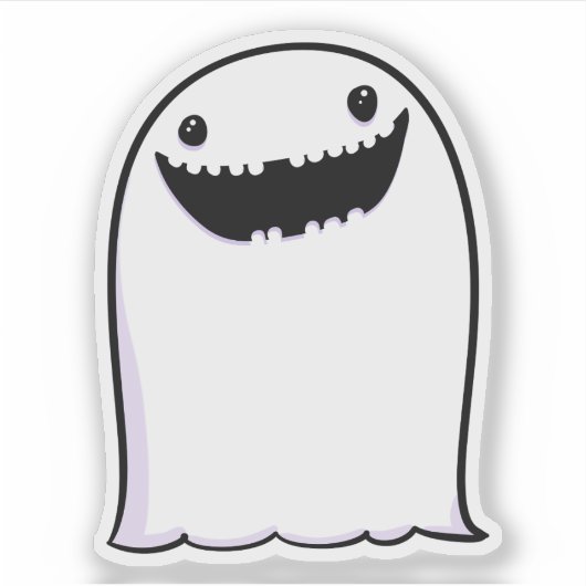 Ghost Schattige Halloween Art Herfst Herfst Seizoe Sticker (Voorkant)