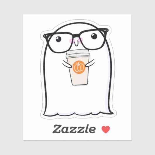 Ghost Schattige Halloween Art Herfst Herfst Seizoe Sticker (Vel)