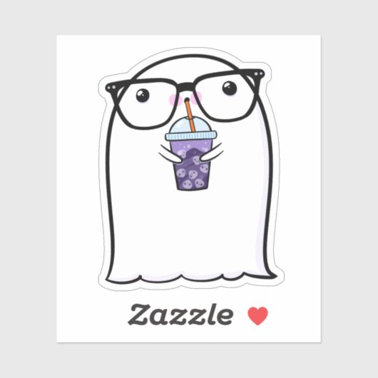 Ghost Schattige Halloween Art Herfst Herfst Seizoe Sticker (Vel)