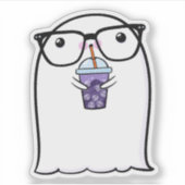 Ghost Schattige Halloween Art Herfst Herfst Seizoe Sticker (Voorkant)