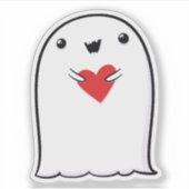 Ghost Schattige Halloween Art Herfst Herfst Seizoe Sticker (Voorkant)