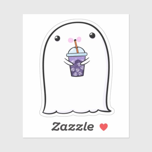 Ghost Schattige Halloween Art Herfst Herfst Seizoe Sticker (Vel)