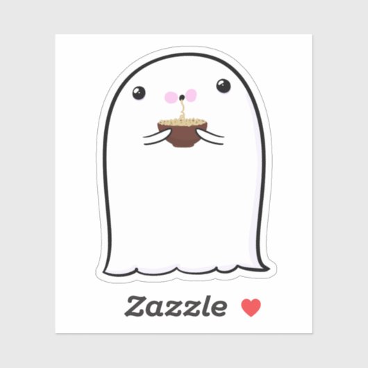 Ghost Schattige Halloween Art Herfst Herfst Seizoe Sticker (Vel)