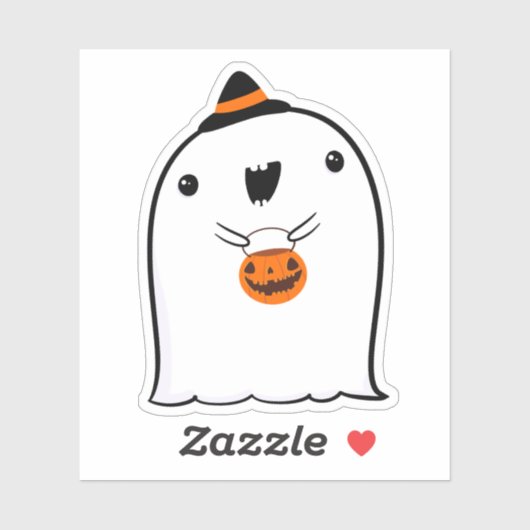 Ghost Schattige Halloween Art Herfst Herfst Seizoe Sticker (Vel)