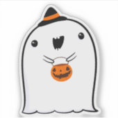 Ghost Schattige Halloween Art Herfst Herfst Seizoe Sticker (Voorkant)