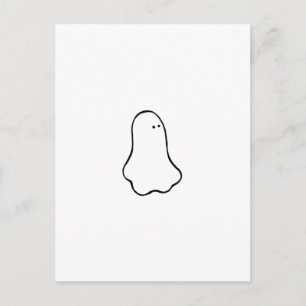 Ghost - scherpe grafische tekening met weinig lijn briefkaart
