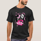 Ghost Scream roept Halloween Funny Face op T-shirt (Voorkant)
