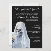 Ghost Sheet Faced Costumes & Cocktails Verjaardag Kaart (Voorkant)