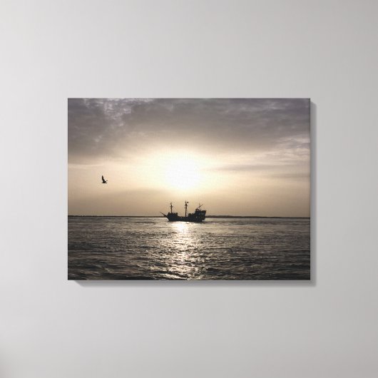 Ghost Ship at Sunset Canvas Afdruk (Voorkant)