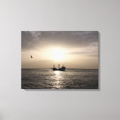 Ghost Ship at Sunset Canvas Print (Voorkant)