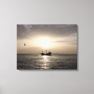 Ghost Ship at Sunset Canvas Print