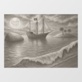 Ghost Ship  – Haunting Nautical Pirate Raamsticker (Vel)
