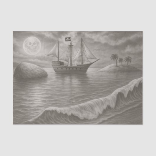 Ghost Ship – Nautical Pirate Tissuepapier (Voorkant)