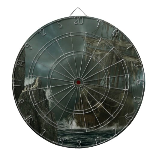 ghost ship with skull dartbord (Voorkant)