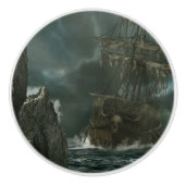 ghost ship with skull keramische knop (Voorkant)