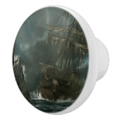 ghost ship with skull keramische knop (Rechts)