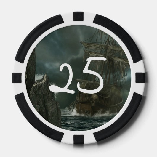 ghost ship with skull poker chips (Voorkant)