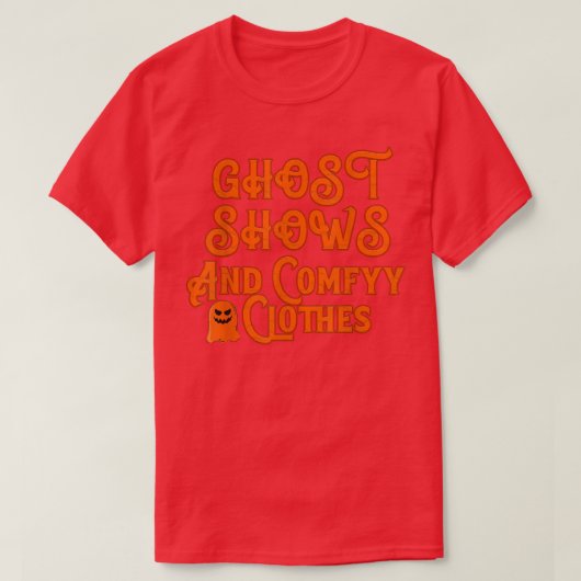 Ghost Shows en Comfyy Clothes Funny Ghost Houtwe T-shirt (Design voorkant)