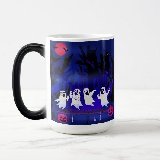 Ghost Singing Contest bij Haunted Forest Graveyard Magische Mok (Links)