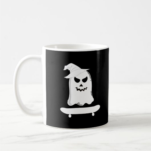 Ghost Skateboard Lazy Halloween Costume Funny Koffiemok (Links)