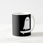Ghost Skateboard Lazy Halloween Costume Funny Koffiemok (Voorkant rechts)