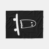 Ghost Skateboard Lazy Halloween Costume Funny Skat Fleece Deken (Voorkant (Horizontaal))
