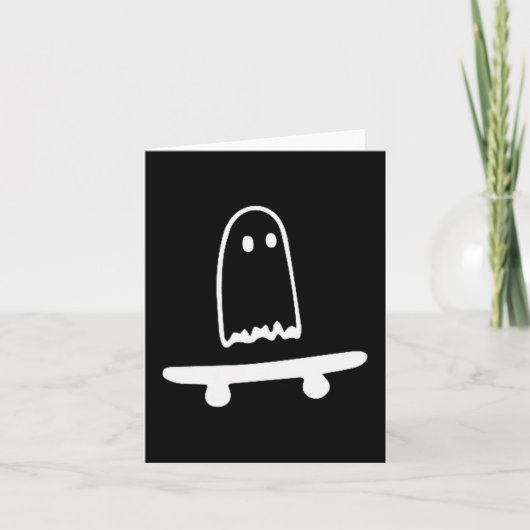 Ghost Skateboard Lazy Halloween Costume Funny Skat Kaart (Voorkant)