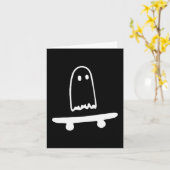 Ghost Skateboard Lazy Halloween Costume Funny Skat Kaart (Gele Bloem)