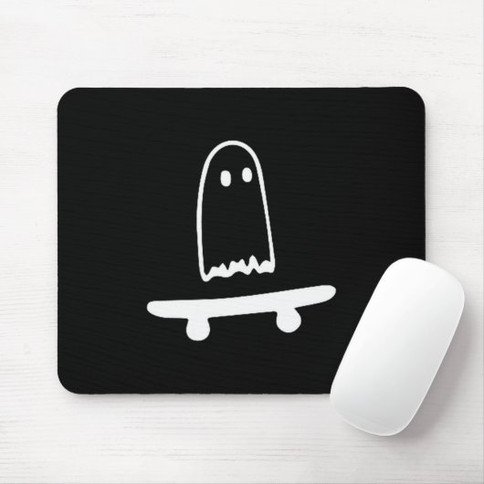 Ghost Skateboard Lazy Halloween Costume Funny Skat Muismat (Met muis)