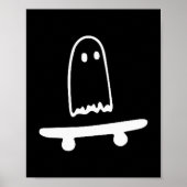 Ghost Skateboard Lazy Halloween Costume Funny Skat Poster (Voorkant)