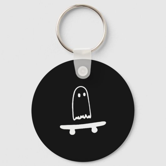 Ghost Skateboard Lazy Halloween Costume Funny Skat Sleutelhanger (Voorkant)