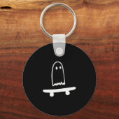 Ghost Skateboard Lazy Halloween Costume Funny Skat Sleutelhanger (Voorkant)