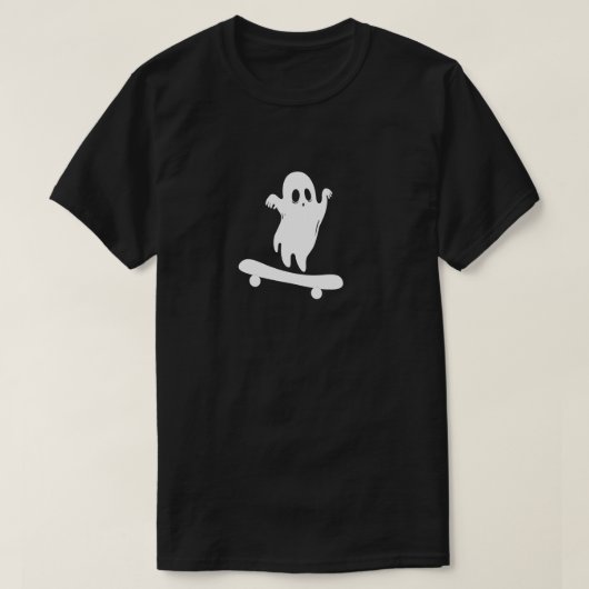 Ghost Skateboard Lazy Halloween Funny Skateboardin T-shirt (Design voorkant)