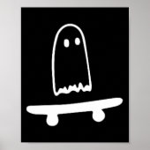 Ghost Skateboard Lazy Halloween Kostuum Leuk Skate Poster (Voorkant)