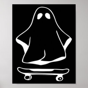 Ghost Skateboard Lui Halloween Kostuum Grappige Sk Poster