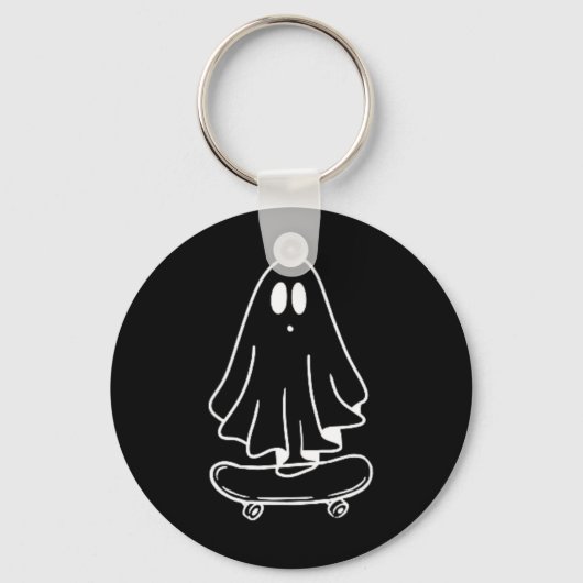 Ghost Skateboard Lui Halloween Kostuum Grappige Sk Sleutelhanger (Voorkant)
