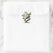 Ghost Skateboarder Vierkante Sticker (Tas)