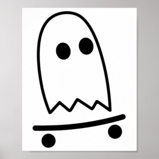 Ghost Skateboarding Lazy Halloween Costume Fun Ska Poster (Voorkant)